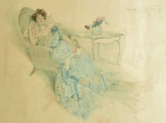 Richard Pannett (19th/20th Century) British, an elegant young lady relaxing in an armchair,