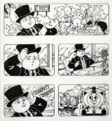 Tim Marwood (1954-2008) British, 'Thomas' No 189, 'Elephants Never Forget', pen drawings, A group of