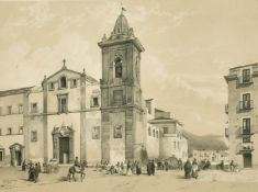 After Philippe Benoist, a group of five lithographs of Sicilian scenes, 13.5