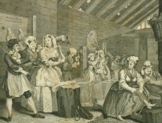 After Hogarth, The Harlots Progress, print, 14.75