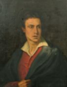19th English School, a portrait of a young gentleman, thought to be Lord Byron, oil on canvas, 29.5