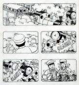 Tim Marwood (1954-2008) British, 'Thomas' No 186 'Double Disaster', pen drawings, A group of 5