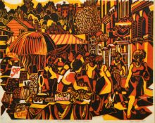 Roger Smith (1932-2004) British, 'Martin's Stall, Castle Street, Farnham', a print, A/P,