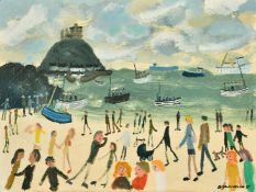 Robert Furneaux (20/21st Century), 'Study, St. Michaels Mount', oil on board, signed, inscribed