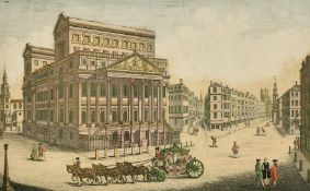 Bickham after Canaletto, a hand-coloured view of the monument for the fire of London, along with