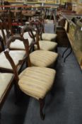 Two pairs of Victorian dining chairs.