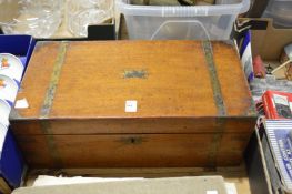 A brass bound oak writing slope.