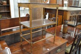 A mahogany two tier table.