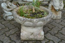 A composite garden planter.