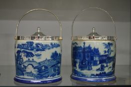 Two biscuit barrels.