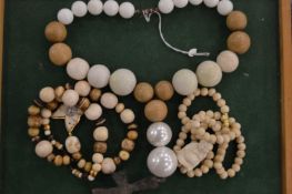 Various bead necklaces.