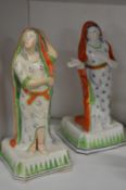 Two Pearlware figures of young maidens.