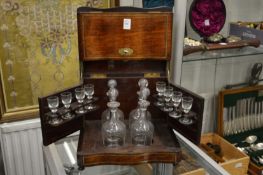 A French rosewood cased liqueur set.