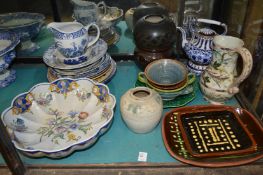 A quantity of decorative china to include slipware dishes.