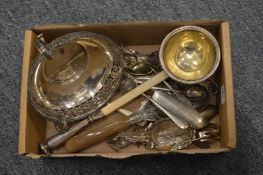 A silver bonbon dish and other items.