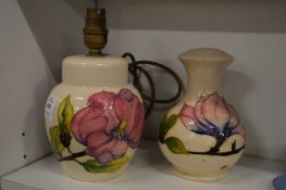 Two Moorcroft lamp bases.