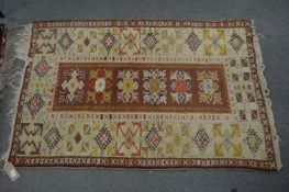 A small Persian style rug.