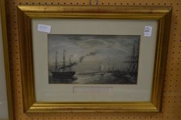 A colour print depicting the Royal Yacht off Margate.