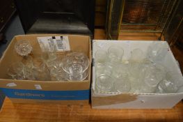 Two boxes of glassware.