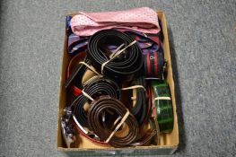 Various belts and ties.