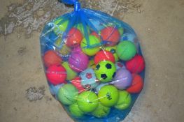 Colourful golf balls.
