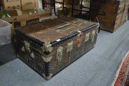 A military trunk belonging to J M Thornton, 50 Command, Hong Kong.