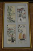 Four Vietnamese scenes, mounted as one.
