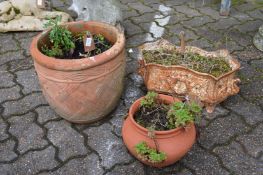 Three garden planters.