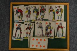 A rare collection of early playing cards, some part hand-coloured pictorial with erotic lithophane