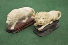 Two carved lions.
