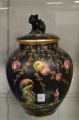 A large Japanese style jar and cover.
