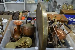 A quantity of copper and brassware.