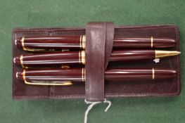 A cased set of Mont Blanc pens.
