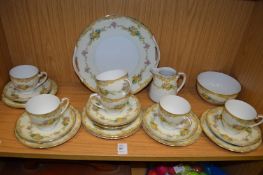 A Noritake floral decorated six-place tea service.