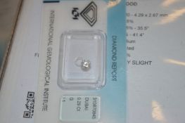 A loose diamond with certificate.