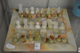 An onyx chess set.