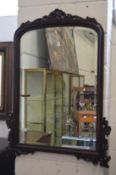 A mahogany overmantle mirror.