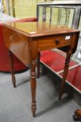 A Victorian mahogany drop flap occasional table.
