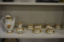A Royal Doulton floral decorated six place coffee service.