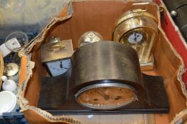 Five various clocks.