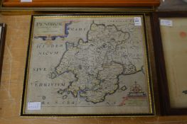 An early part hand-coloured map of Penbrok (sic).