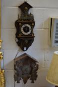 Two wall clocks (as found).