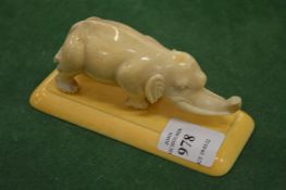 A carving of an elephant.