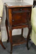 A 19th century French rosewood marble topped pot cupboard.