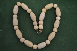 A bead necklace.