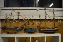 Two well-made models of the sailing ship 'The Bounty' together with a similar model of 'The