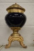 An ormolu and porcelain lamp base.
