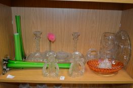 Decorative moulded and other glassware.