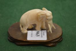 An elephant on stand.