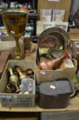A quantity of copper and brassware.